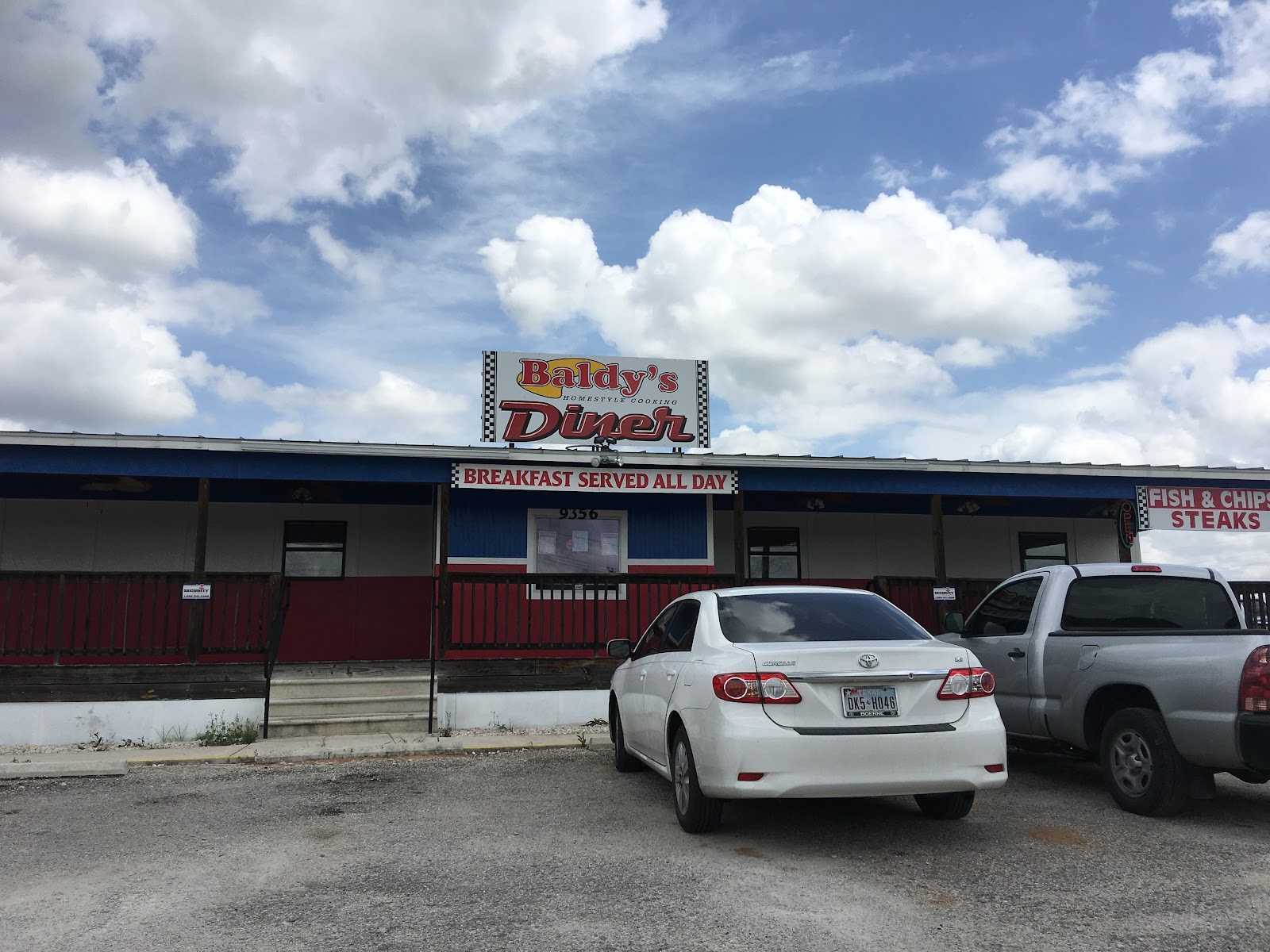 Baldy's American Diner exterior with classic diner signage
